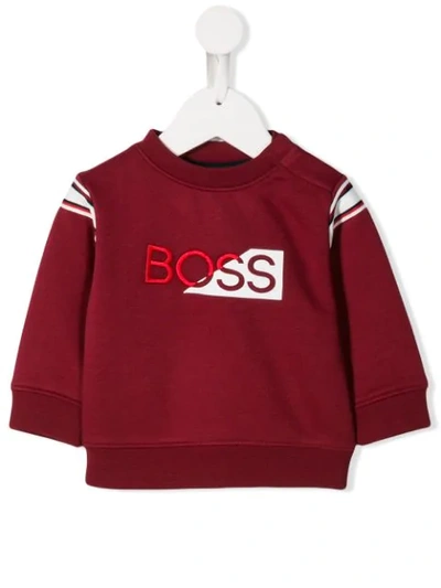 Hugo Boss Babies' Logo Print Sweatshirt In Red