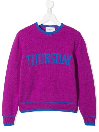 Alberta Ferretti Kids' 'thursday' Sweatshirt In Purple