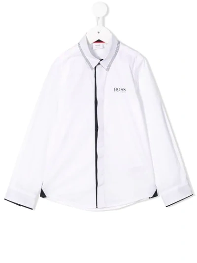 Hugo Boss Kids' Logo Print Shirt In White