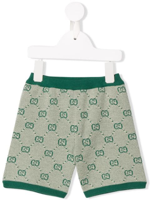 Gucci Babies' Gg Jacquard Shorts In Green | ModeSens