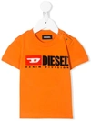 Diesel Babies' Logo Print T-shirt In Arancio