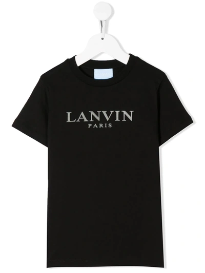 Lanvin Enfant Kids' Logo-print Cotton T-shirt In Blue