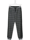 Givenchy Kids' Check Print Track Pants In Black