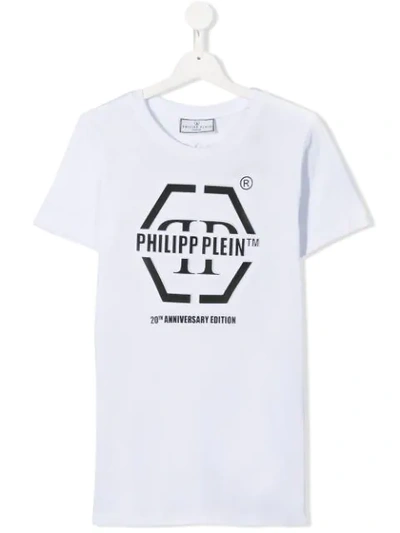 Philipp Plein Junior Teen Logo Print T-shirt In Black