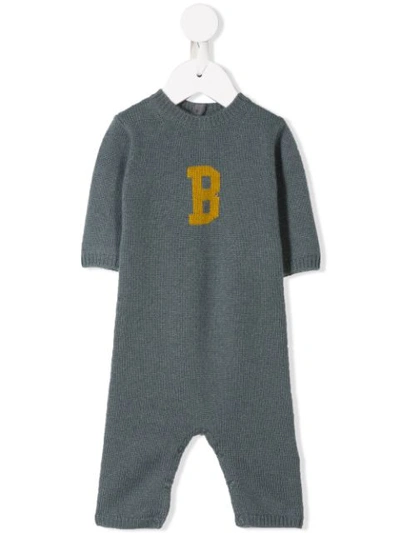 Bonpoint Babies' Knitted Romper In Grey