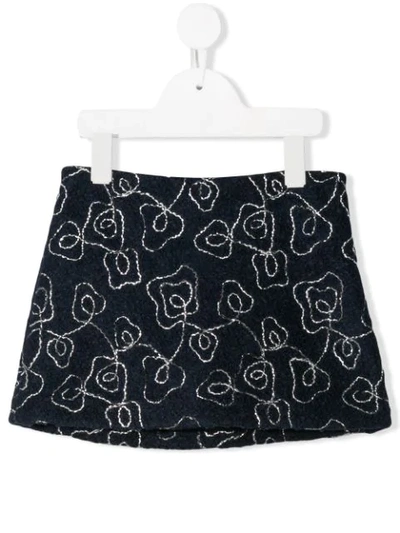 Il Gufo Teen Textured Mini Skirt In Blue