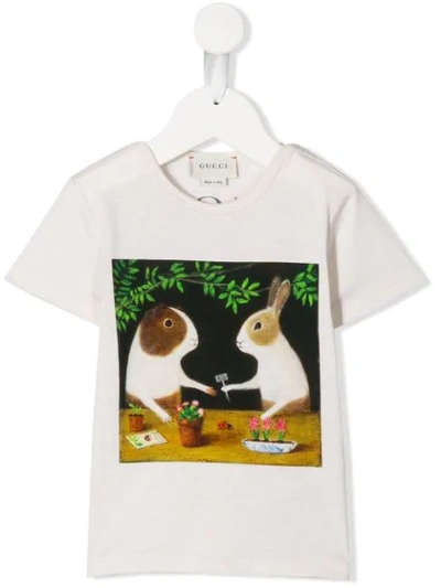 Gucci Babies' Printed Animals T-shirt In White