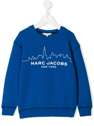 Marc Jacobs Kids' City Skyline Print Sweatshirt In Blue