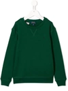 Polo Ralph Lauren Kids' Logo Embroidered Sweatshirt In Green