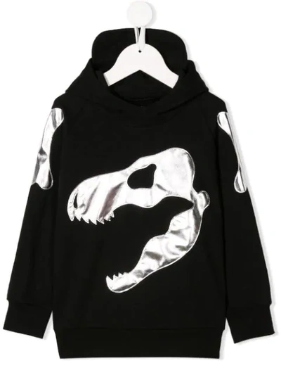 Wauw Capow By Bangbang Kids' Dino Hoodie In Black