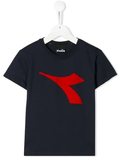 Diadora Junior Kids' Logo Print T-shirt In Blue