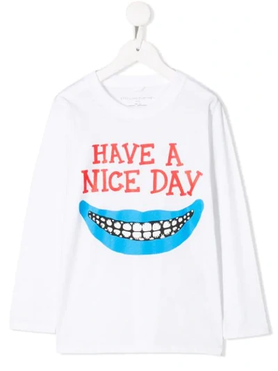 Stella Mccartney Kids' Mouth Print T-shirt In White