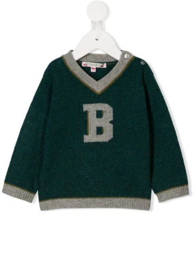 Bonpoint Babies' B Logo Jumper In Green