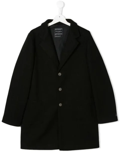Paolo Pecora Teen Single Breasted Coat In Black