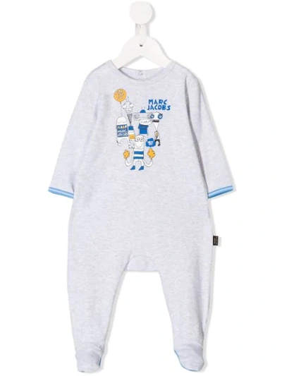 Little Marc Jacobs Graphic Babygrow In Grey