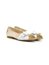 Lanvin Enfant Kids' Laminated Ballerinas In Gold