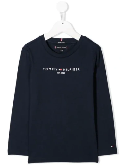 Tommy Hilfiger Junior Kids' Essential Logo T-shirt In Blue