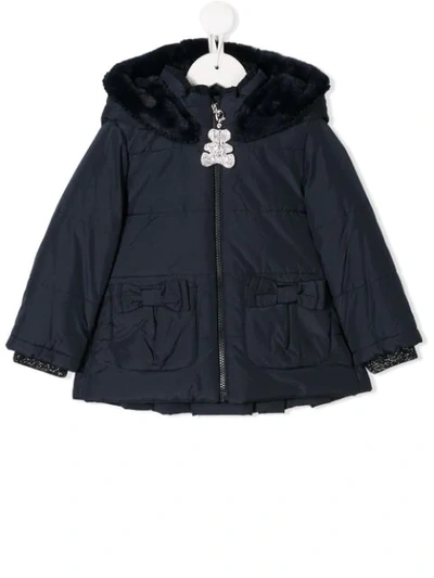 Lapin House Babies' Hooded Padded Jacket In Blue