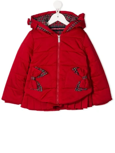 Lapin House Kids' Tartan Print Padded Jacket In Red