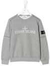Stone Island Junior Kids' Sweatshirt Mit Logo-print In Grey