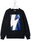 Neil Barrett Kids' Printed Sweatshirt In Blue