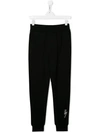 Neil Barrett Kids' Embroidered Detail Casual Trousers In Black