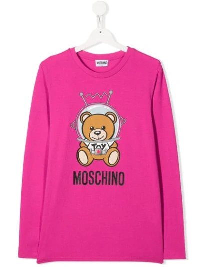 Moschino Kids' Toy Bear Sweatshirt In Pink