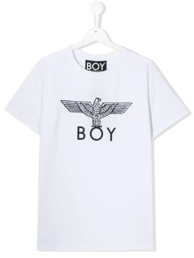 Boy London Teen Logo Print T-shirt In White