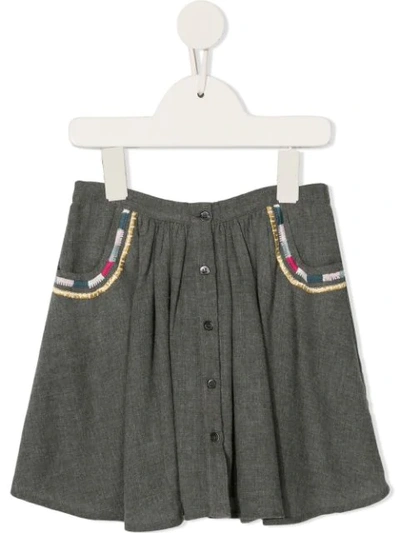 Velveteen Kids' Chrissy Skirt In Grey