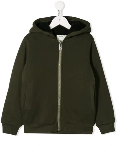 Zadig & Voltaire Teen Embroidered Logo Knit Hoodie In Green