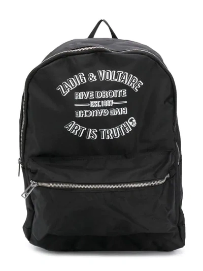 Zadig & Voltaire Kids' Logo Print Backpack In Black