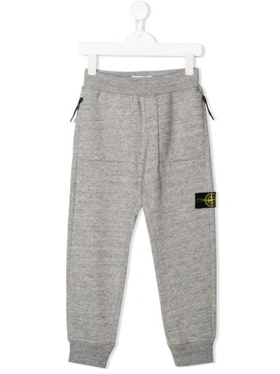 Stone Island Kids' Logo Track Trousers In Grey