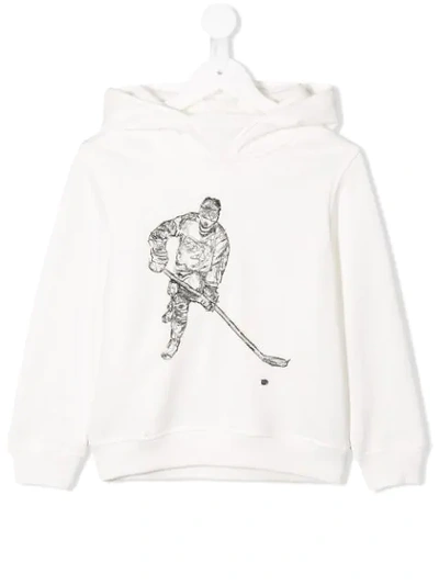 Il Gufo Kids' Hockey Player Hoodie In White