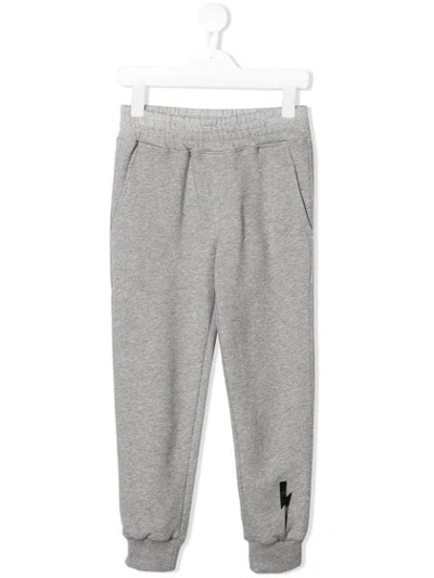 Neil Barrett Kids' Lightning Strike Trousers In Grey