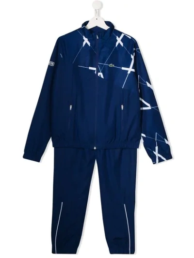 Lacoste Kids' Embroidered Logo Tracksuit In Blue