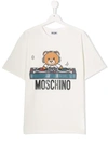 Moschino Teen Teddy Bear Dj T-shirt In White