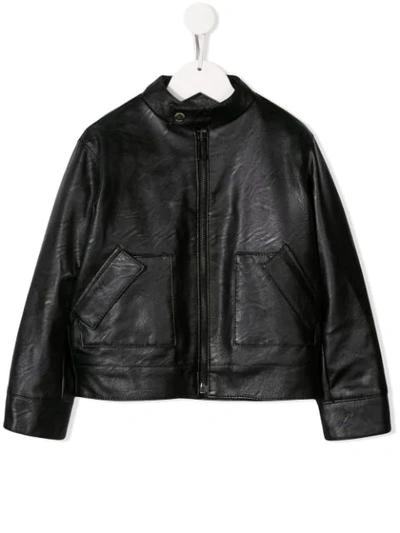 Paolo Pecora Kids' Faux-leather Jacket In Black