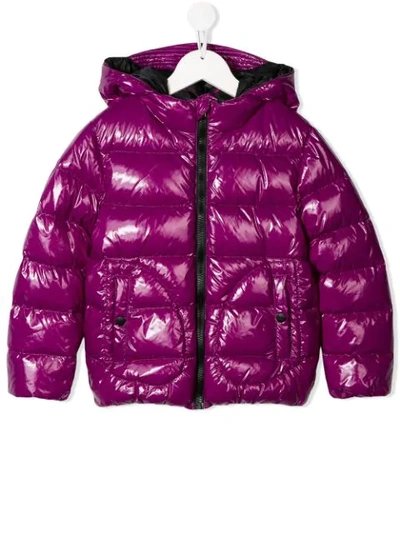 Herno Kids' Hooded Padded Jacket In Purple