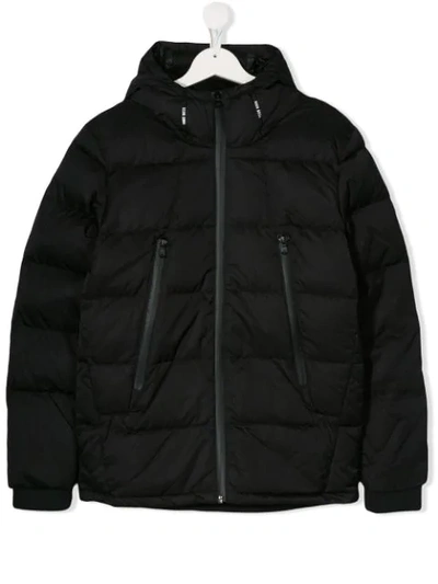 Hugo Boss Teen Padded Puffer Jacket In Black