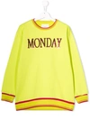 Alberta Ferretti Teen Sequinned Monday Sweatshirt In Yellow