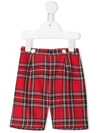Siola Babies' Check Tailored Shorts In Rosso