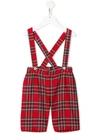 Siola Kids' Tartan Braced Shorts In Red