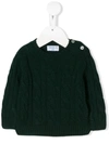Siola Babies' Cable Knit Jumper In Green