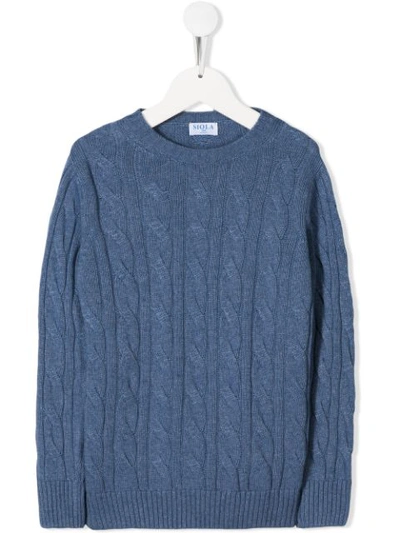 Siola Kids' Cable Knit Jumper In Blue