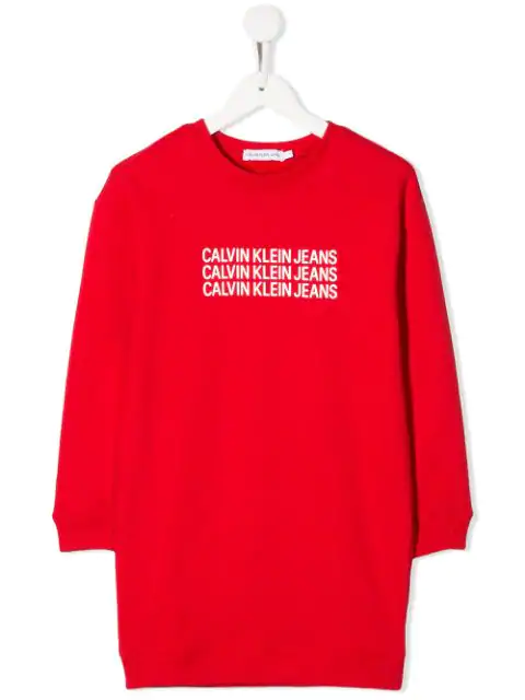 calvin klein red sweater dress