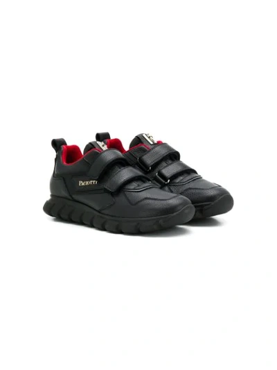 Cesare Paciotti Teen Double Strap Black Trainers