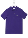 Lacoste Teen Poloshirt Mit Logo-stickerei In Purple