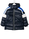 Diesel Kids' Side Stripe Padded Coat In Blue