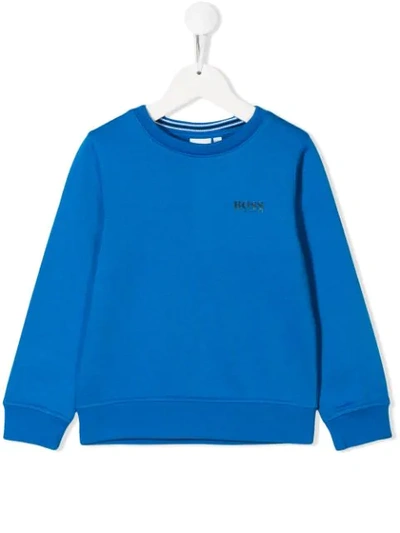 Hugo Boss Kids' Logo Print Sweatshirt In Blue