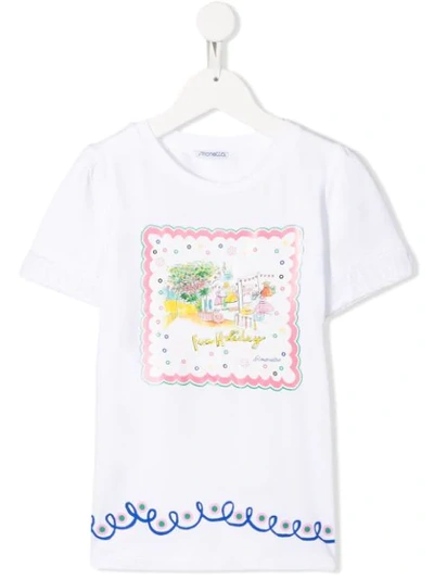 Simonetta Kids' Graphic Print T-shirt In White